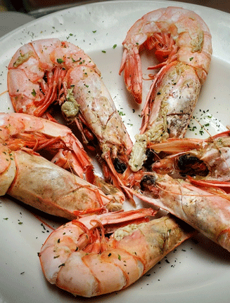 Royal Reds — sweet Gulf shrimp at Tin Top