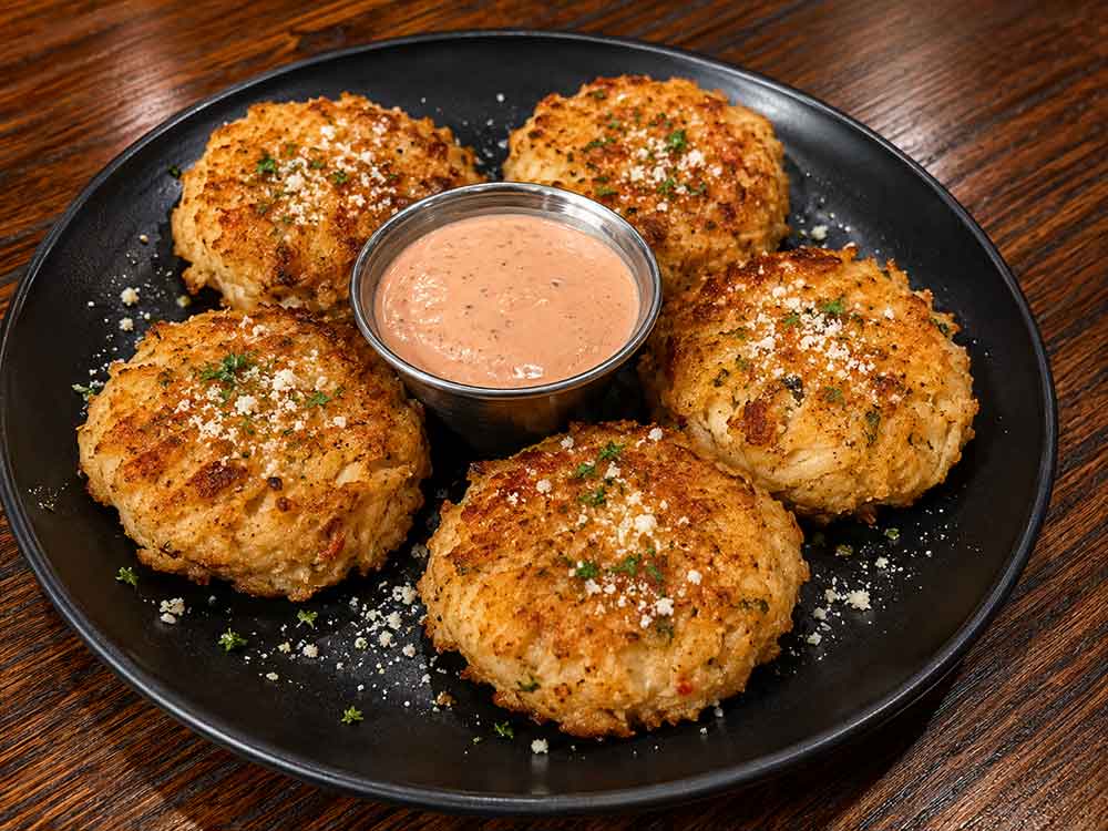 Crab cakes appetizer at Tin Top Restaurant in Bon Secour Alabama