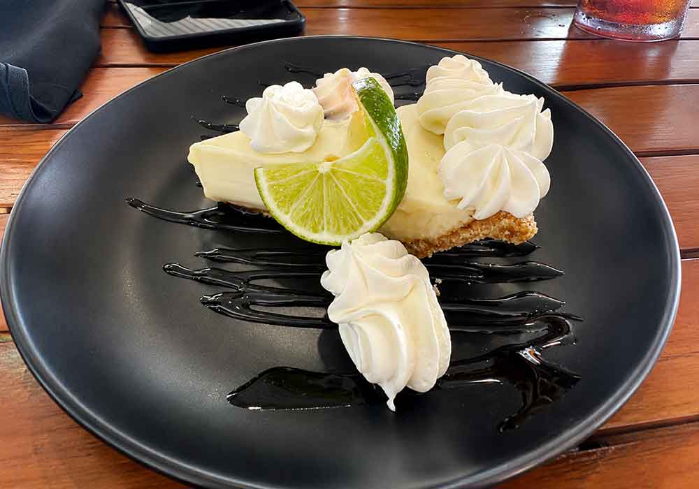 Key lime pie dessert at Tin Top Restaurant in Bon Secour Alabama