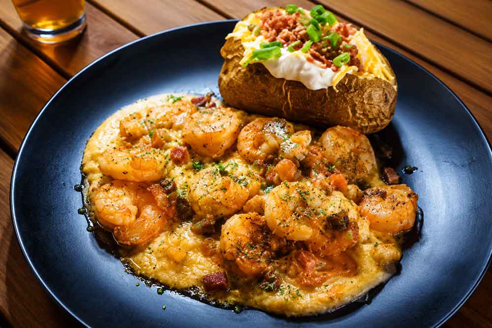 Shrimp and grits at Tin Top Restaurant in Bon Secour Alabama